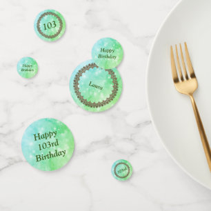 Confettis Personnalisé vert brillant Joyeux 103e anniversair