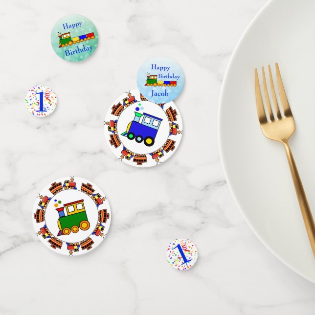 Confettis Personnaliser le nom et l'année Choo Choo Train An (Groupe)