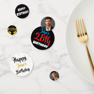Confettis Personnalisés Or et Noir pour Anniversai