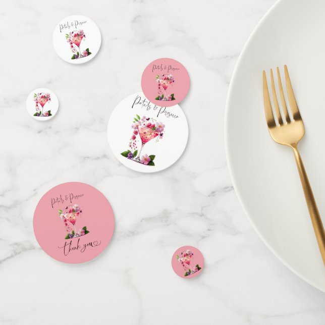 Confettis Pétales et prosecco rose floral shower de mariage (Groupe)