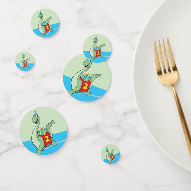 Confettis Petit garçon, 2e anniversaire Dinosaur (Groupe)