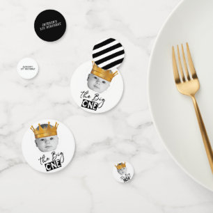 Confettis Photo moderne Noir Blanc Premier anniversaire