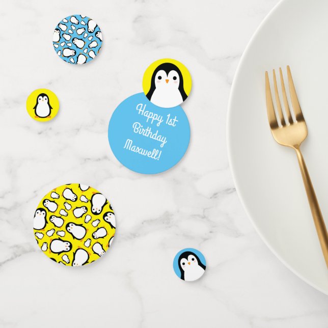 Confettis Pingouin Mignonne Hiver 1er Anniversaire Table Déc (Groupe)