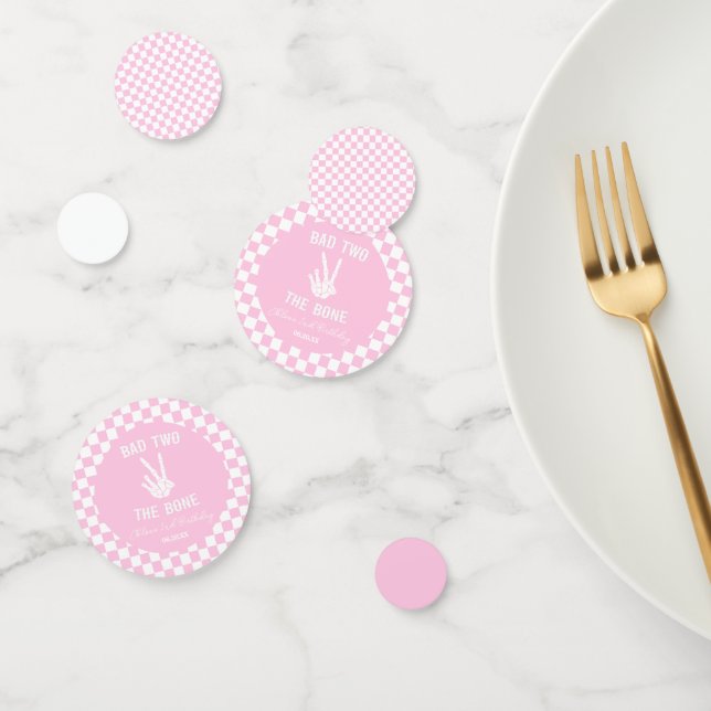 Confettis Pink Bad Two The Bone Skeleton 2e fête d'anniversa (Groupe)