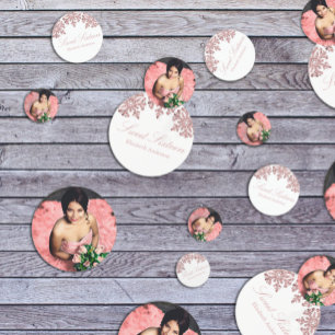 Confettis Pink Rose Gold Snowflake Winter Sweet 16