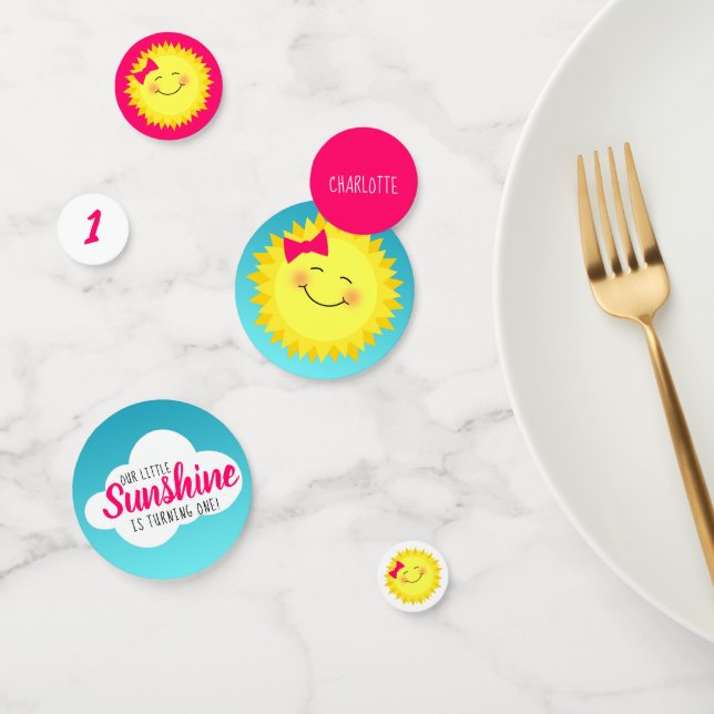 Confettis Pink Sunshine fête d'anniversaire (Groupe)