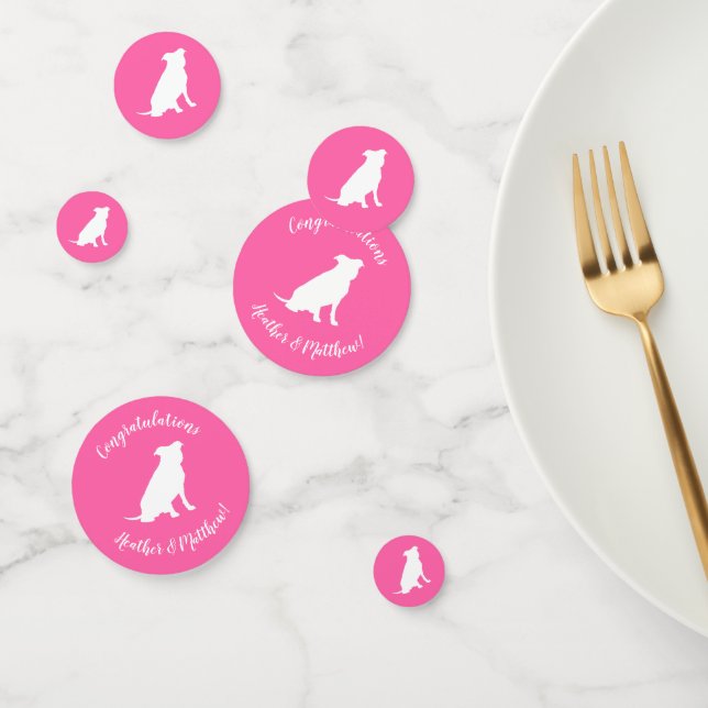 Confettis Pit Bull Chien Baby shower rose fille Pitbull (Groupe)