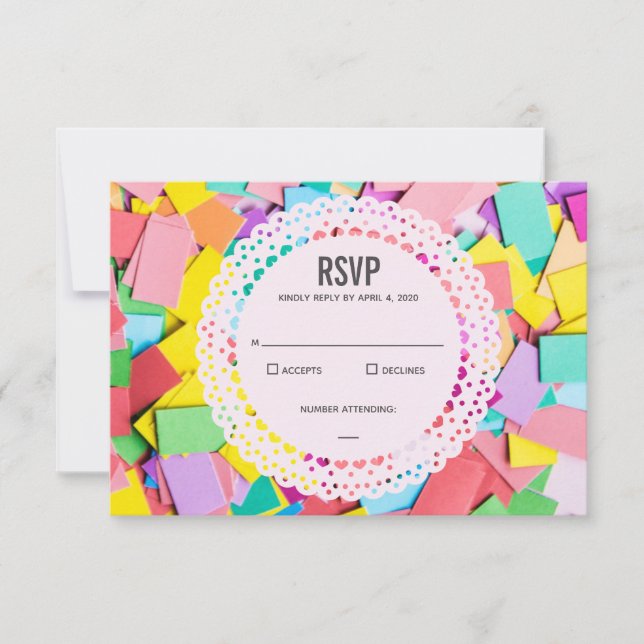 Confettis plats de "fiesta" - épousant la carte de (Devant)