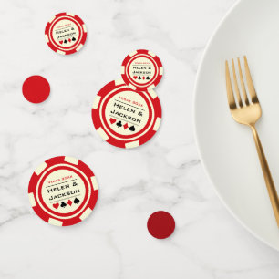 Confettis Poker Chip Red Off-White Las Vegas Mariage