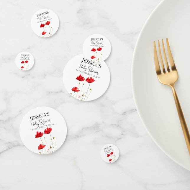 Confettis Poppies Fleurs Pavot Baby shower fille Fleur sauva (Groupe)