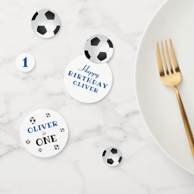 Confettis Premier Anniversaire Soccer Ball Football Annivers (Groupe)