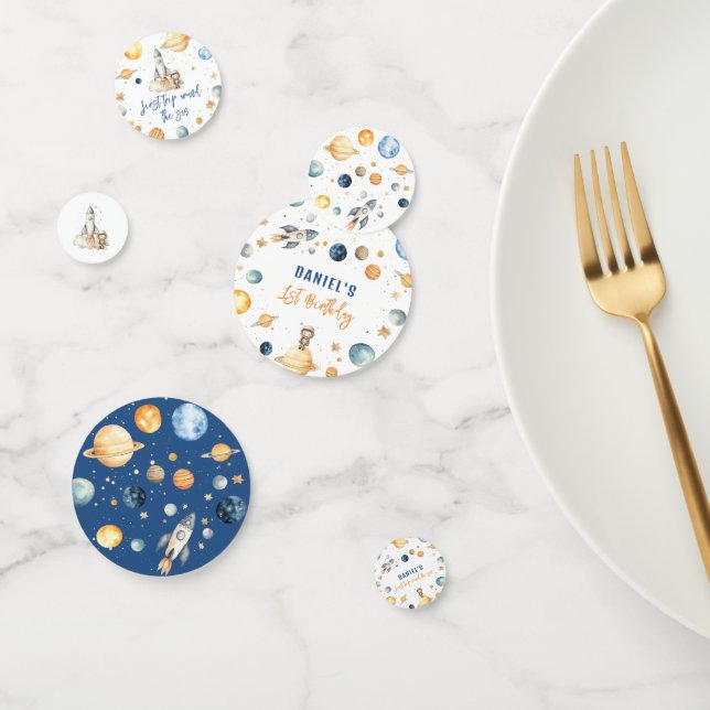 Confettis Première fête d'anniversaire de l'astronaute (Groupe)