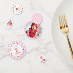 Confettis Première table de baies de fraises