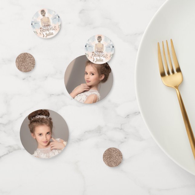 Confettis Princesse Anniversaire parties scintillant beige P (Groupe)