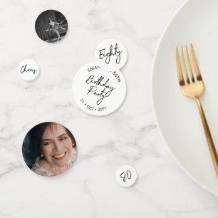 Confettis Quatre-vingts   Photo de 80e anniversaire moderne 