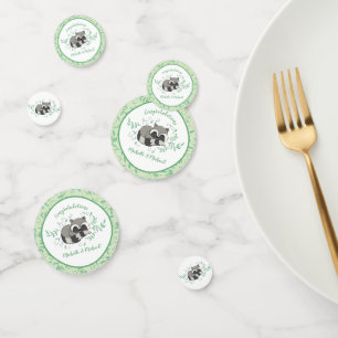 Confettis Raccoon Baby shower Bois Animaux