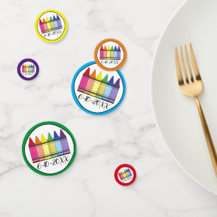 Confettis Rainbow Crayons Artist Art Fête d'anniversaire pou