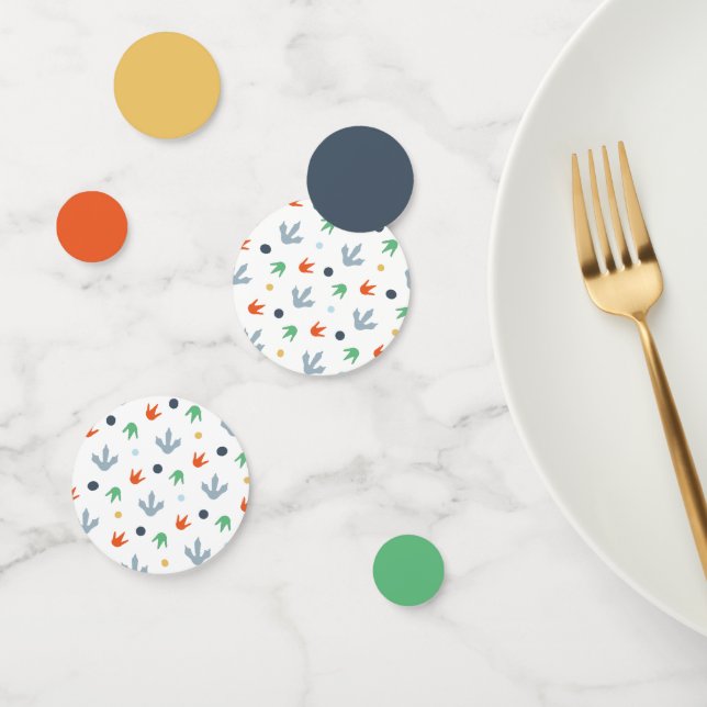 Confettis Rawr Dinosaur Pied Imprimer Tableau d'anniversaire (Groupe)