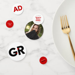 Confettis Red Big Bold Angle-Cut Lettres Graduation