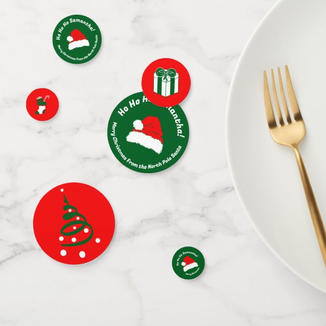 Confettis Red Green Ho ho ho Santa Merry Christmas Set (Groupe)