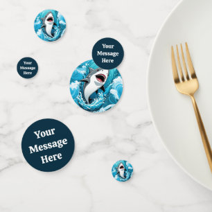 Confettis Rejoignez-nous pour un requin mordant