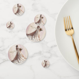 Confettis Rose Mariée d'hiver Mariée Golden Shiny Heart Part