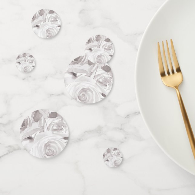 Confettis Roses blanches Fleurs de rose Élégance moderne de  (Groupe)