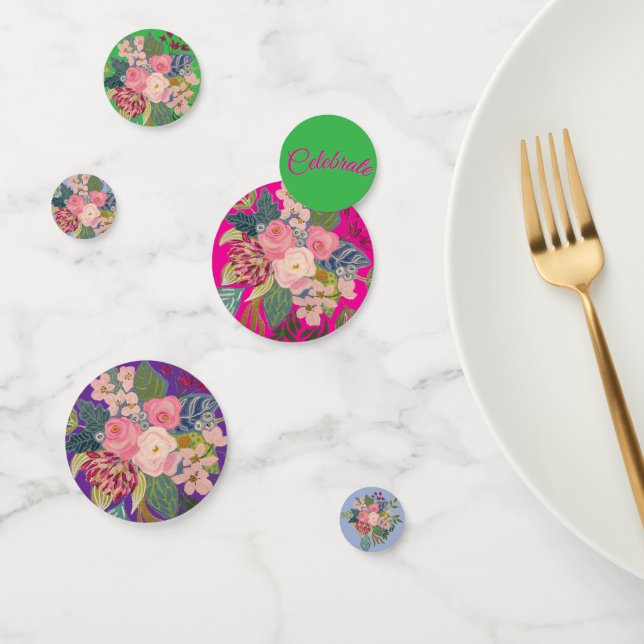 Confettis Roses roses posh (Groupe)