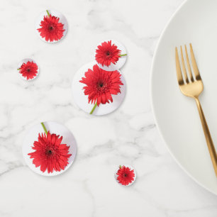 Confettis Rouge Chrysanthème Fleur Floral Thème