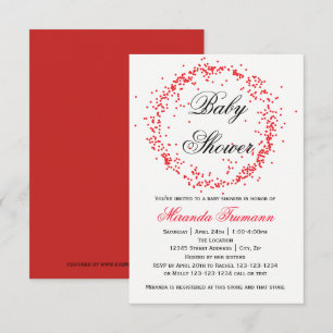 Confettis Rouges - Faire-Part Naissance Bébé 3x5