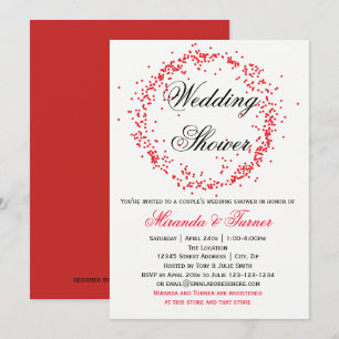 Confettis rouges - invitation du wedding shower du