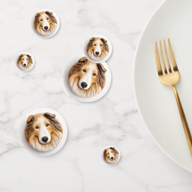 Confettis Rough Collie Chien 3D Inspiré (Groupe)