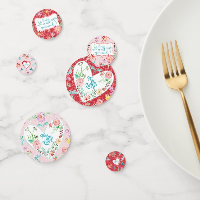 Confettis Saint-Valentin Table Décor Coeurs et fleurs (Groupe)