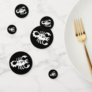 Confettis Scorpion Blanc Signe Astrologique Scorpion sur Fon