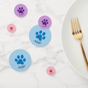 Confettis Secourir, favoriser, adopter des Empreintes de pat