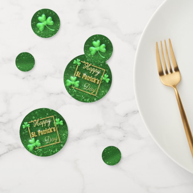 Confettis Shamrock d'or de la Saint-Patrick (Groupe)
