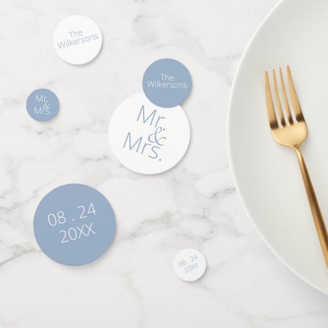 Confettis Slate Blue Mr & Mrs Mariage (Groupe)