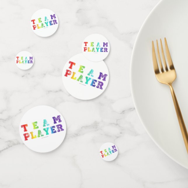 Confettis SlipperyJoe's Team Player mots gradient rainbow c (Groupe)
