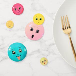Confettis Soignée élégante Emoji Joyeux Faces Party