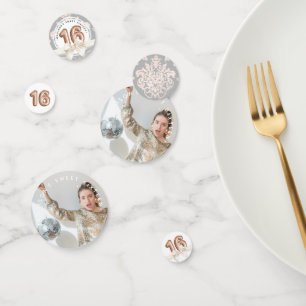 Confettis Sweet 16 Ballons Roses en or de luxe photo