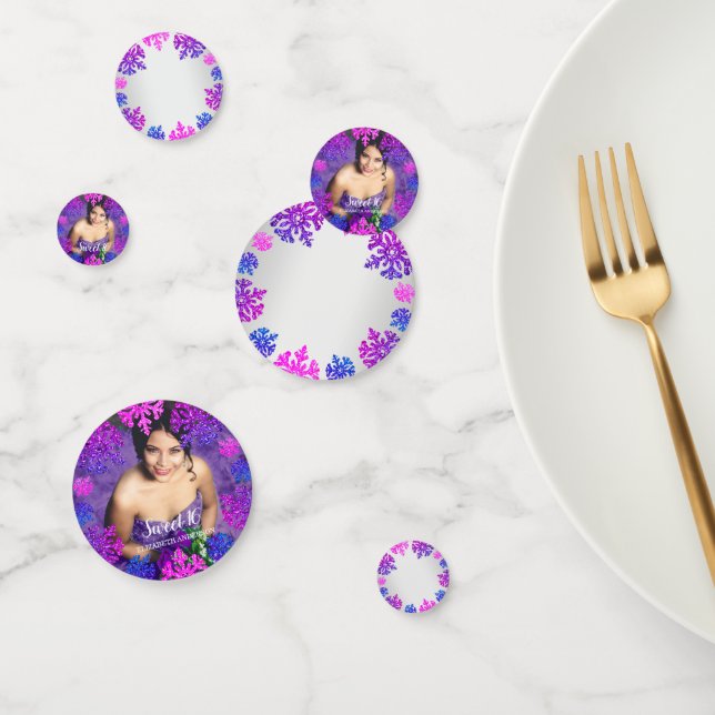 Confettis Sweet 16 Flocon de neige hivernal Anniversaire (Groupe)