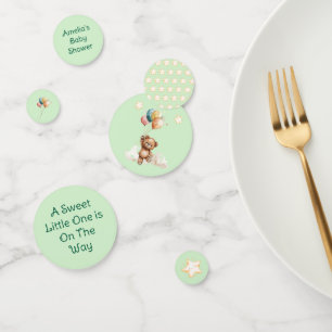 Confettis Sweet Little One sur le chemin Baby shower vert
