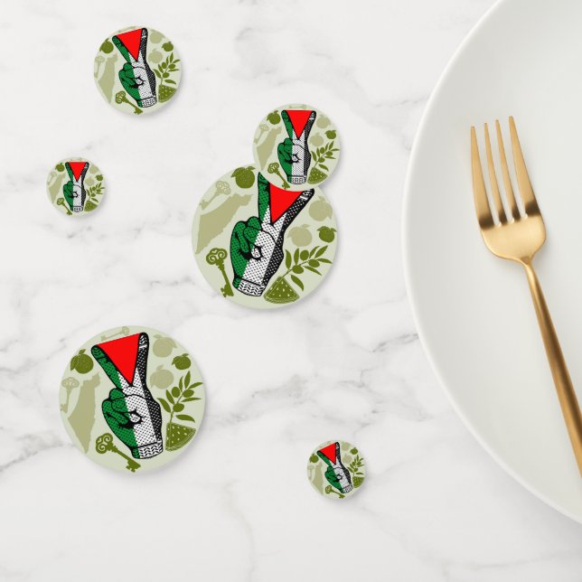 Confettis Symbole triangle rouge de résistance à la main du  (Groupe)