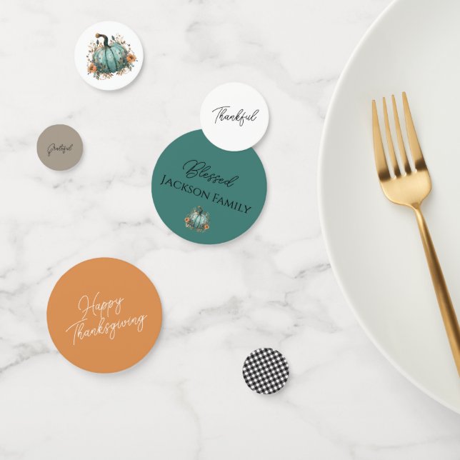 Confettis Table d'aquarelle Citrouille bleu rustique Confett (Groupe)