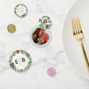 Confettis Table de Fête de Fiançailles Florale Scandi Artist