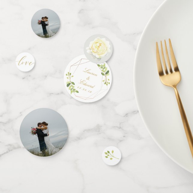 Confettis Table de mariage à verdure géométrique moderne (Groupe)