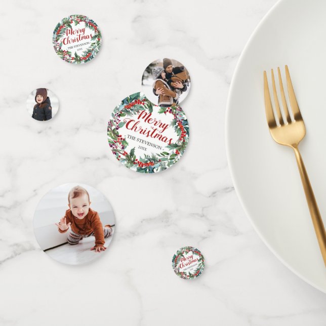 Confettis Table de Noël personnalisée Photo (Groupe)
