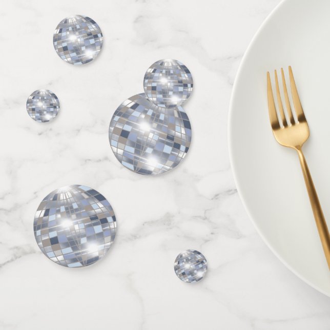 Confettis Table Disco Ball Argent Étincelle (Groupe)