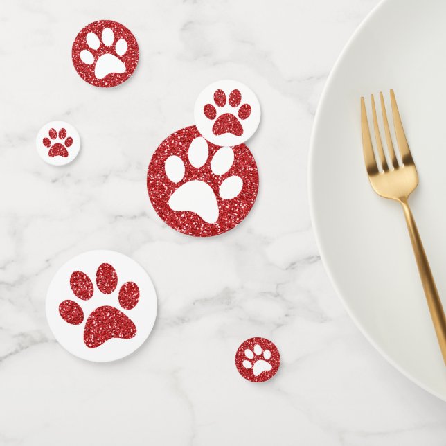Confettis Tableau Empreinte de patte de mascotte animal Part (Groupe)