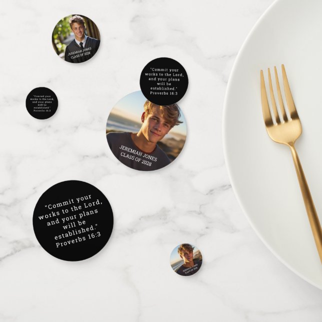 Confettis Tableau photo Moderne Simple Graduation (Groupe)